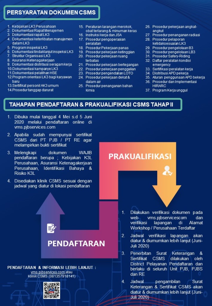 PENGUMUMAN PENDAFTARAN & PENERIMAAN DOKUMEN CSMS TAHAP II PT PJBS_2